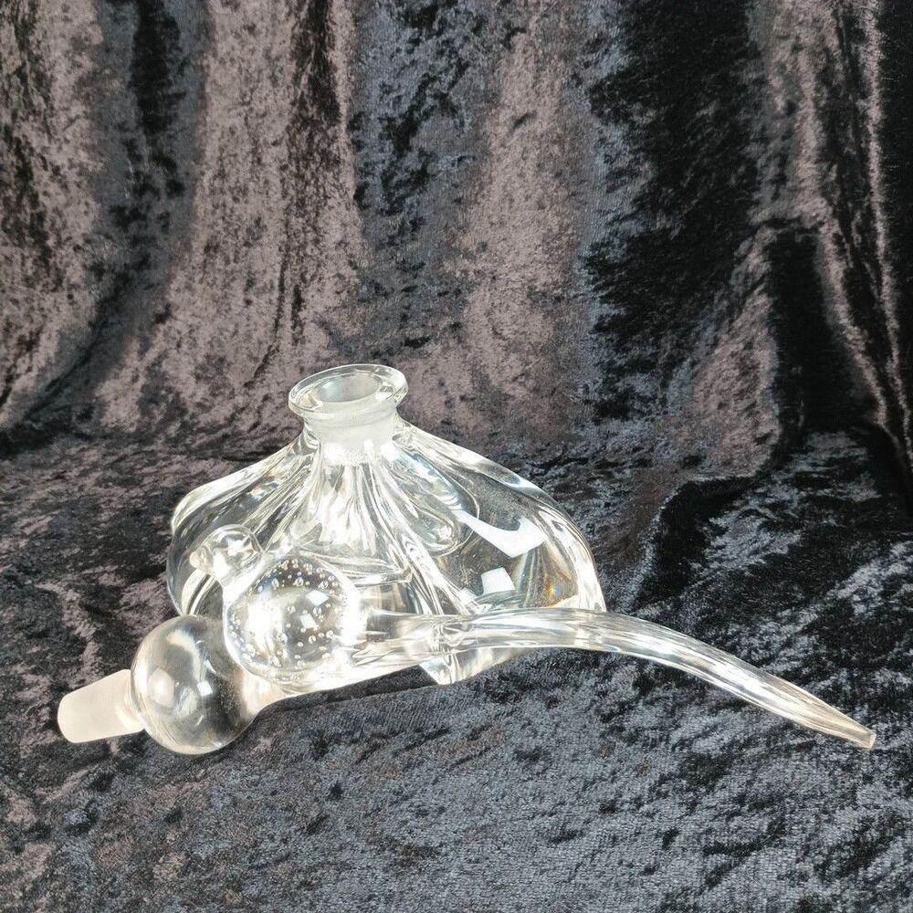1940s Gundersen-Pairpoint Crystal Glass Perfume Bottle MCM With Pheasant Stopper - Picture 3 of 15